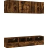 vidaXL 5-Tlg Wohnwand Räuchereiche Holzwerkstoff 3216515