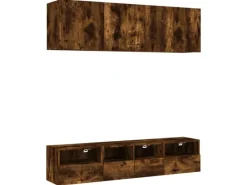 vidaXL 5-Tlg Wohnwand Räuchereiche Holzwerkstoff 3216515