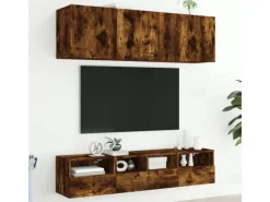 vidaXL 5-Tlg Wohnwand Räuchereiche Holzwerkstoff 3216515