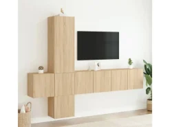 vidaXL 5-tlg. Wohnwand Sonoma-Eiche Holzwerkstoff Modell 5