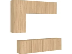 vidaXL 5-tlg. Wohnwand Sonoma-Eiche Holzwerkstoff Modell 3