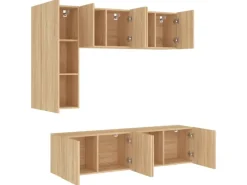 vidaXL 5-tlg. Wohnwand Sonoma-Eiche Holzwerkstoff Modell 3