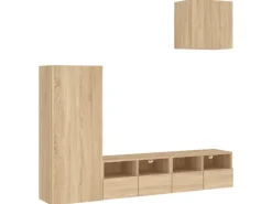 vidaXL 4-Tlg Wohnwand Sonoma-Eiche Holzwerkstoff 3216502