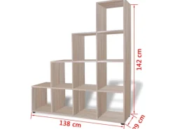 vidaXL Treppenregal Bücherregal 142 cm Eiche