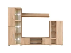 Sale vidaXL TV Wohnwand mit LED-Leuchten Sonoma Eiche