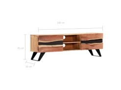 vidaXL TV-Schrank 140 x 30 x 45 cm Massivholz Akazie