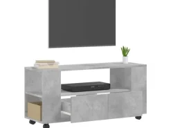 vidaXL TV-Schrank Betongrau 102x34,5x43 cm Holzwerkstoff