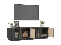vidaXL TV-Schrank Grau 140x40x40 cm Massivholz Kiefür