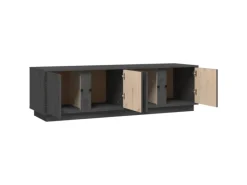 vidaXL TV-Schrank Grau 140x40x40 cm Massivholz Kiefür