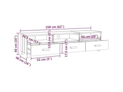 Sale vidaXL TV-Schrank HAMAR Honigbraun 158x40x40 cm Massivholz Kiefür