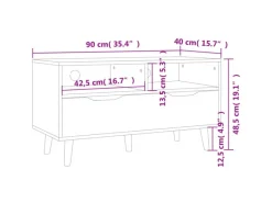 vidaXL TV-Schrank Hochglanz-Schwarz 90x40x48,5 cm Holzwerkstoff