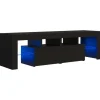 Hot vidaXL TV-Schrank mit LED-Beleuchtung Schwarz 140x36,5x40 cm