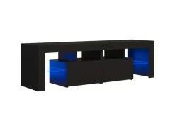 Hot vidaXL TV-Schrank mit LED-Beleuchtung Schwarz 140x36,5x40 cm