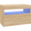 Best vidaXL TV-Schrank mit LED-Leuchten Sonoma-Eiche 60x35x40 cm