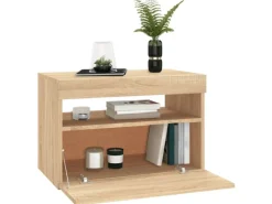 Best vidaXL TV-Schrank mit LED-Leuchten Sonoma-Eiche 60x35x40 cm