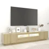 vidaXL TV-Schrank mit LED-Leuchten Sonoma-Eiche 200x35x40 cm
