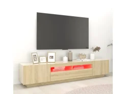 vidaXL TV-Schrank mit LED-Leuchten Sonoma-Eiche 200x35x40 cm