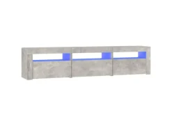 vidaXL TV-Schrank mit LED-Leuchten Betongrau 180x35x40 cm 1