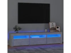 vidaXL TV-Schrank mit LED-Leuchten Betongrau 180x35x40 cm 1