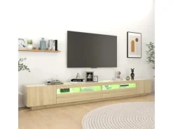 vidaXL TV-Schrank mit LED-Leuchten Sonoma-Eiche 300x35x40 cm