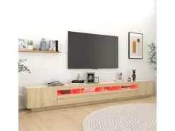 vidaXL TV-Schrank mit LED-Leuchten Sonoma-Eiche 300x35x40 cm