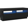 Hot vidaXL TV-Schrank mit LED-Leuchten Schwarz 100x35x40 cm