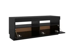Hot vidaXL TV-Schrank mit LED-Leuchten Schwarz 100x35x40 cm