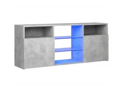 vidaXL TV-Schrank mit LED-Leuchten Betongrau 120x30x50 cm