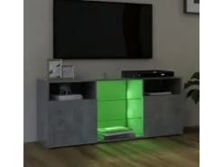 vidaXL TV-Schrank mit LED-Leuchten Betongrau 120x30x50 cm