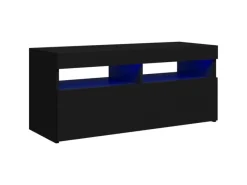 Best vidaXL TV-Schrank mit LED-Leuchten Schwarz 90x35x40 cm
