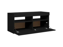 Best vidaXL TV-Schrank mit LED-Leuchten Schwarz 90x35x40 cm