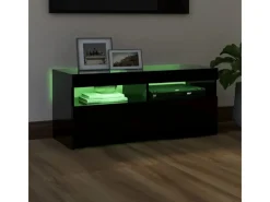 Best vidaXL TV-Schrank mit LED-Leuchten Schwarz 90x35x40 cm