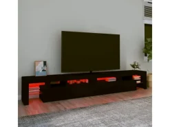 vidaXL TV-Schrank mit LED-Leuchten Schwarz 260x36,5x40 cm