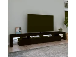 vidaXL TV-Schrank mit LED-Leuchten Schwarz 260x36,5x40 cm
