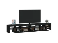 vidaXL TV-Schrank mit LED-Leuchten Schwarz 260x36,5x40 cm