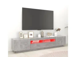 New vidaXL TV-Schrank mit LED-Leuchten Betongrau 200x35x40 cm