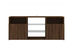 vidaXL TV-Schrank mit LED-Leuchten Braun Eichen-Optik 120x30x50 cm