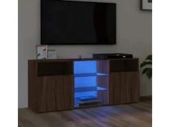 vidaXL TV-Schrank mit LED-Leuchten Braun Eichen-Optik 120x30x50 cm