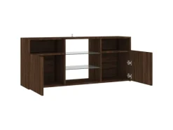 vidaXL TV-Schrank mit LED-Leuchten Braun Eichen-Optik 120x30x50 cm