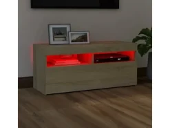 Online vidaXL TV-Schrank mit LED-Leuchten Sonoma-Eiche 90x35x40 cm