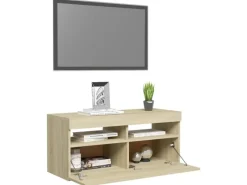 Online vidaXL TV-Schrank mit LED-Leuchten Sonoma-Eiche 90x35x40 cm