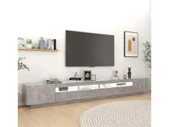 Sale vidaXL TV-Schrank mit LED-Leuchten Betongrau 300x35x40 cm