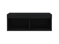 vidaXL TV-Schrank mit LED-Leuchten Schwarz 80x30x30 cm