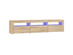 vidaXL TV-Schrank mit LED-Leuchten Sonoma-Eiche 180x35x40 cm 1