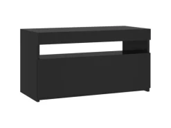 vidaXL TV-Schrank mit LED-Leuchten Schwarz 75x35x40 cm