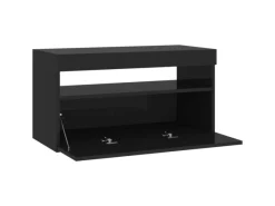vidaXL TV-Schrank mit LED-Leuchten Schwarz 75x35x40 cm
