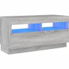 vidaXL TV-Schrank mit LED-Leuchten Grau Sonoma 80x35x40 cm