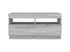 vidaXL TV-Schrank mit LED-Leuchten Grau Sonoma 80x35x40 cm