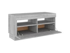 vidaXL TV-Schrank mit LED-Leuchten Grau Sonoma 80x35x40 cm