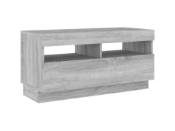 vidaXL TV-Schrank mit LED-Leuchten Grau Sonoma 80x35x40 cm